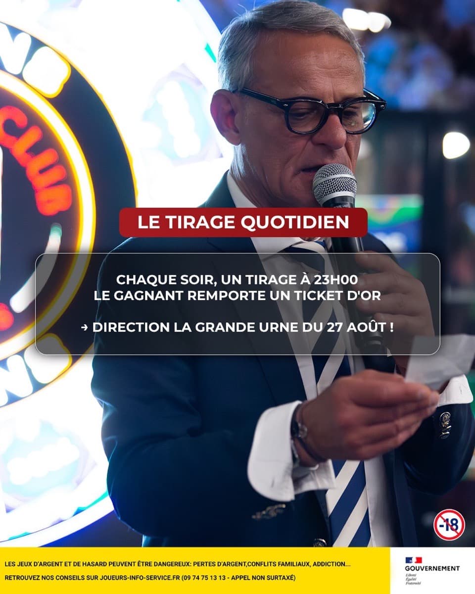 Affiche du tirage quotidien de l’Opération Ticket d’Or